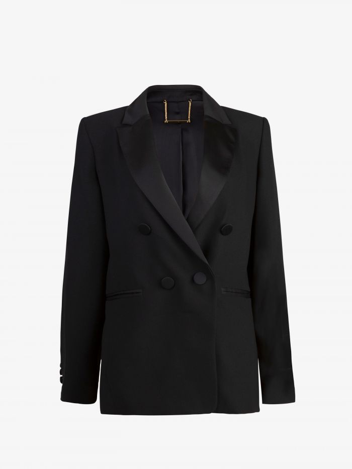 TUX SATIN BLAZER - בגדים