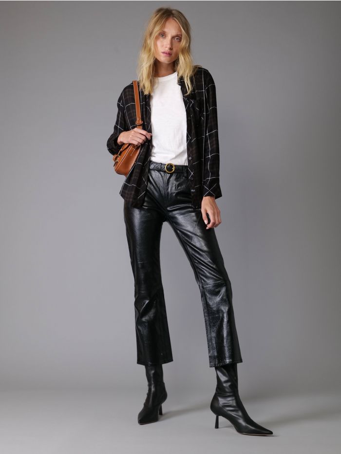 מכנסי עור קרופ - בגדים