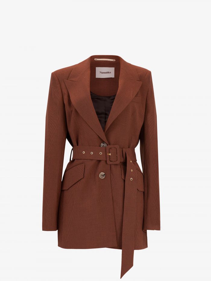 ג’קט עם חגורת מותן - בגדים