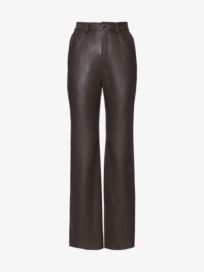 מכנסיים מעור בגזרה ישרה - בגדים