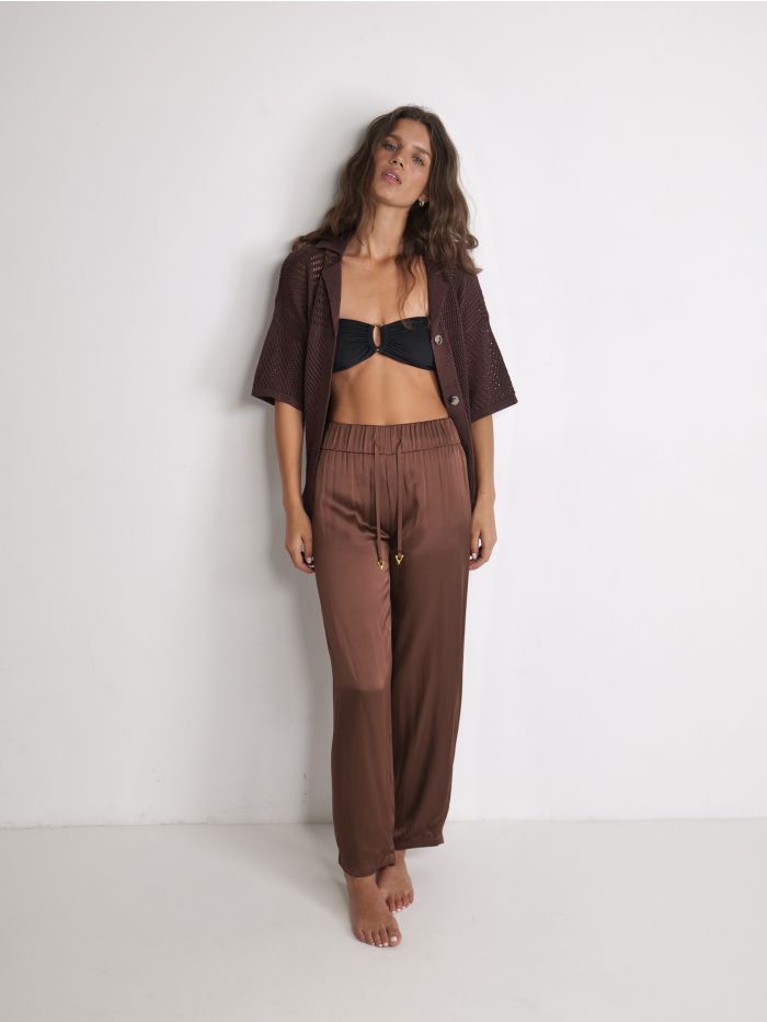 מכנסיים  קלילים מבד נשפך - בגדים