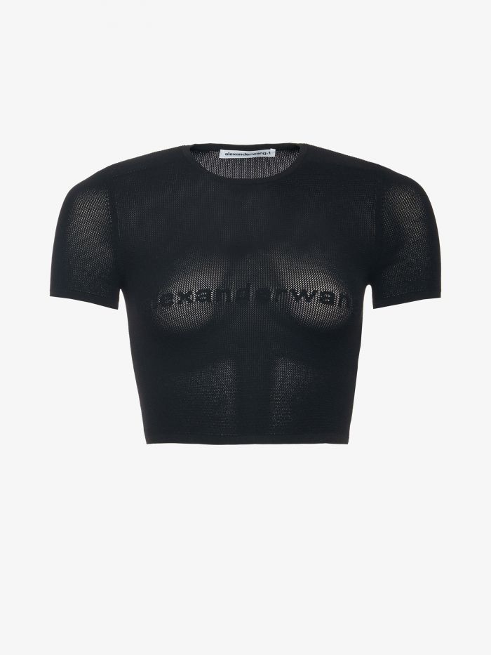 חולצת טי בגזרת קרופ - בגדים