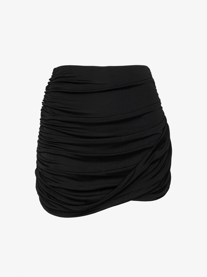 חצאית מיני עם כפלים - בגדים