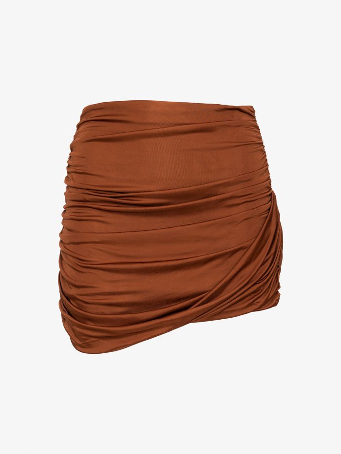 חצאית מיני עם כפלים - בגדים