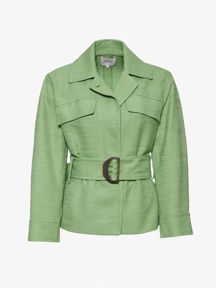 ג’קט כותנה עם חגורה - בגדים