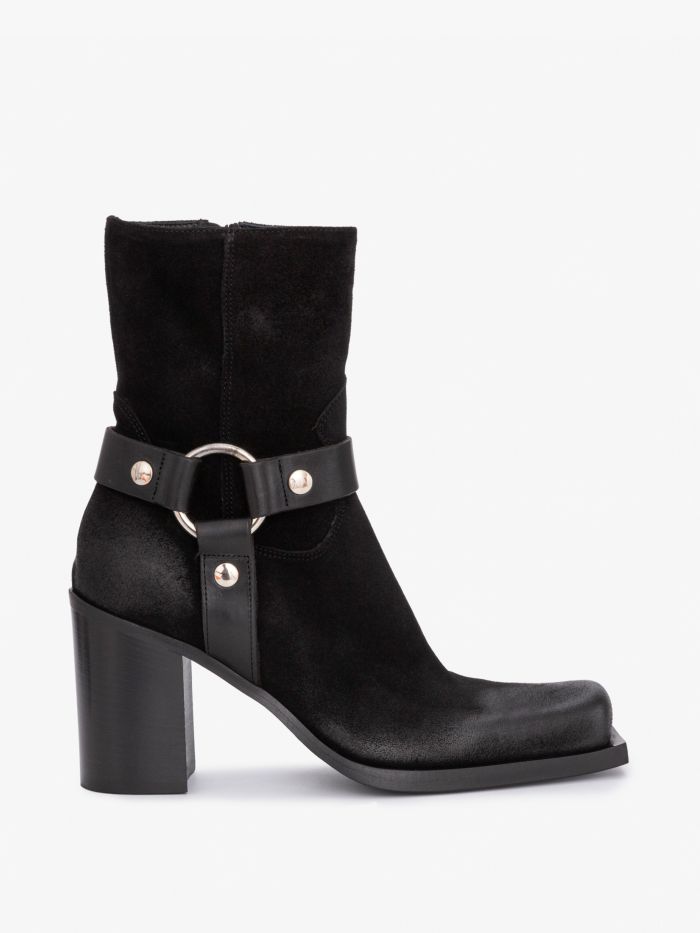 מגפוני עקב זמש עם טבעת - נעליים