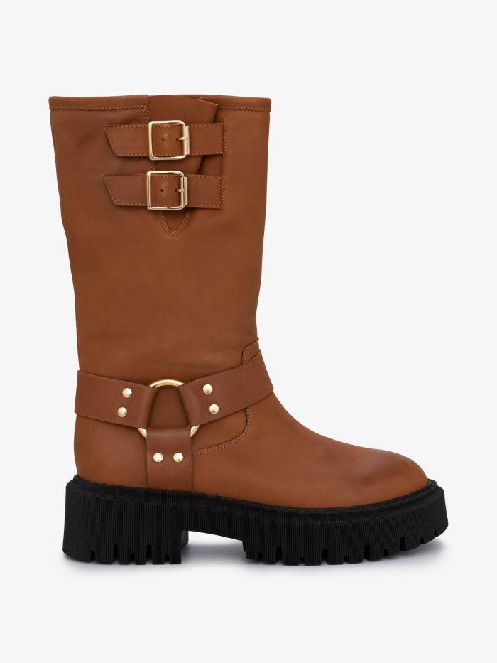 מגפי פלטפורמה עם טבעת - נעליים