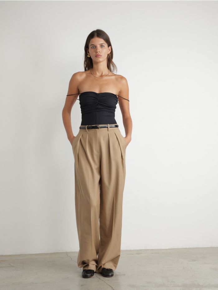 מכנסיים מחויטים מקרפ אדמירל - בגדים