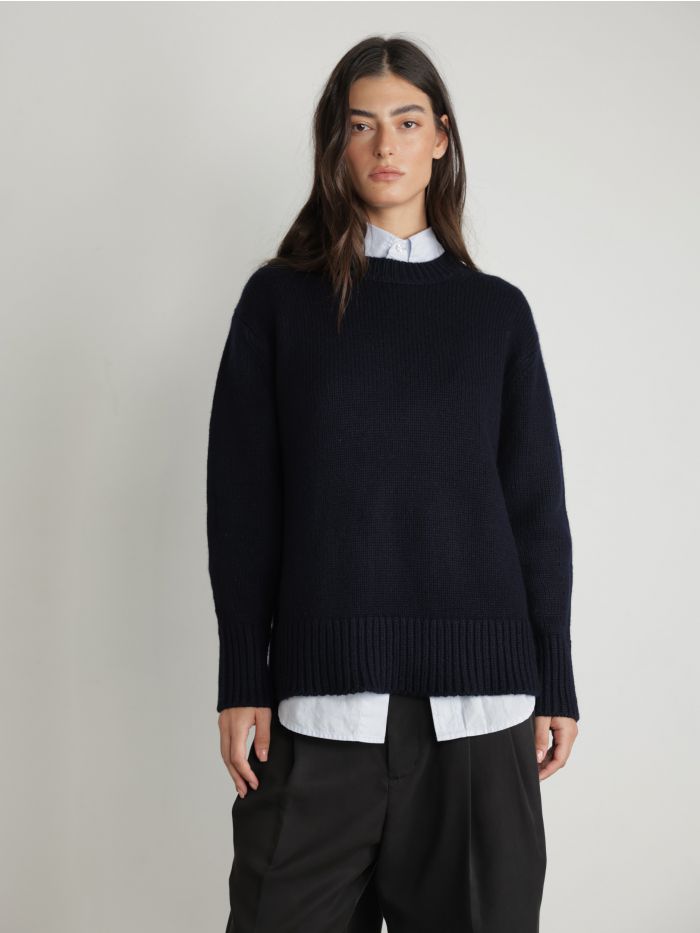 סוודר קשמיר גזרת בויפרינד - בגדים