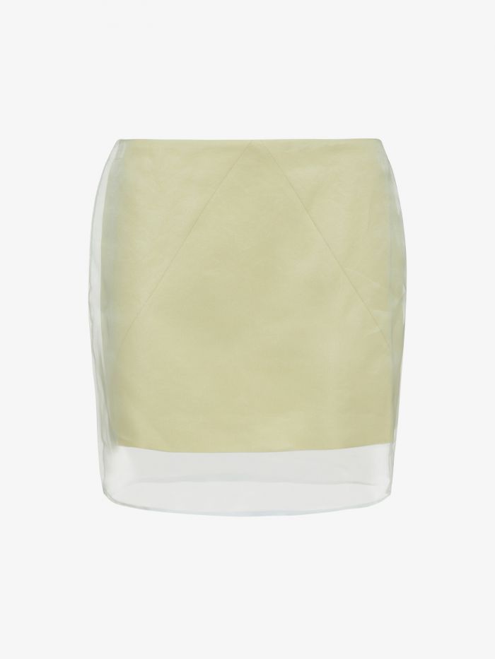 חצאית מיני מכותנה ואורגנזה - בגדים