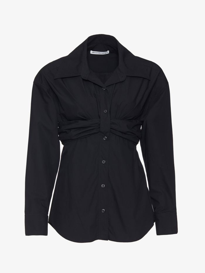 חולצת אוקספורד בשילוב טופ בנדו - בגדים