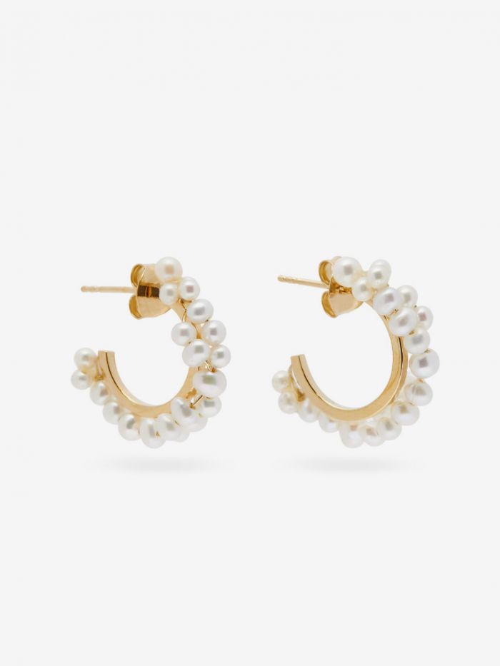 עגילי טוויסט פנינים - אביזרים