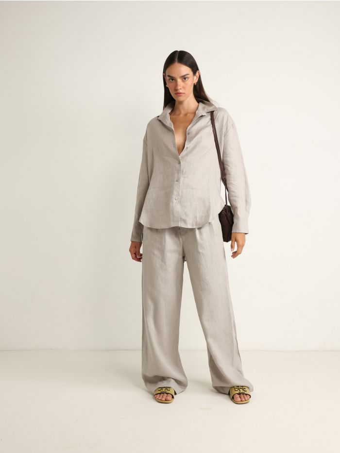 מכנסי פשתן ארוכים - בגדים