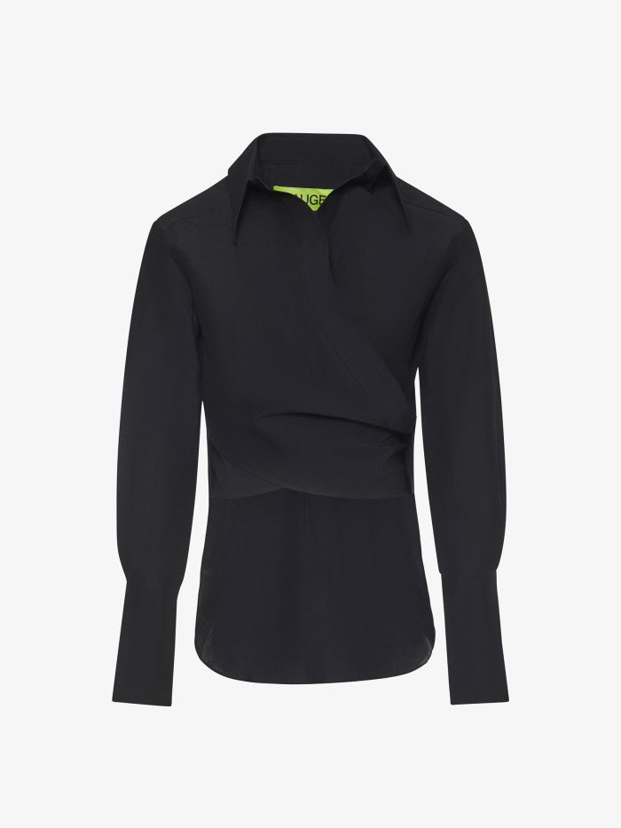 חולצת מעטפת פשתן - בגדים