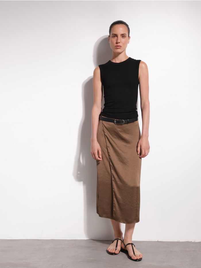 חצאית משי אורך מידי - בגדים