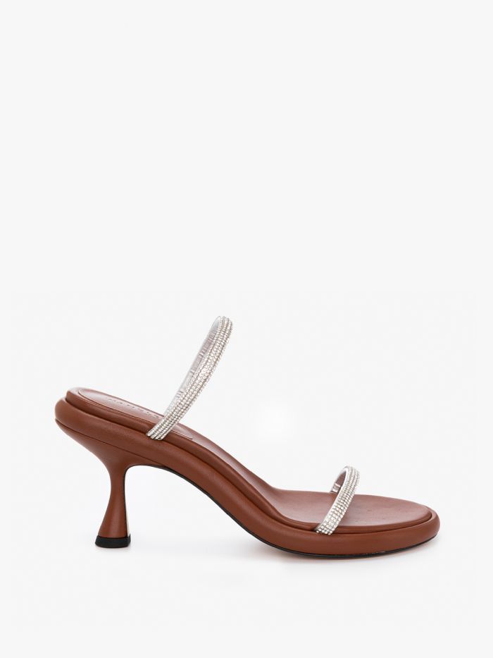 נעלי עקב עם רצועות קריסטלים - נעליים