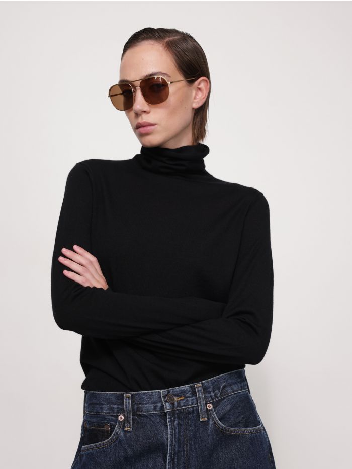 סריג גולף תערובת צמר וקשמיר - בגדים