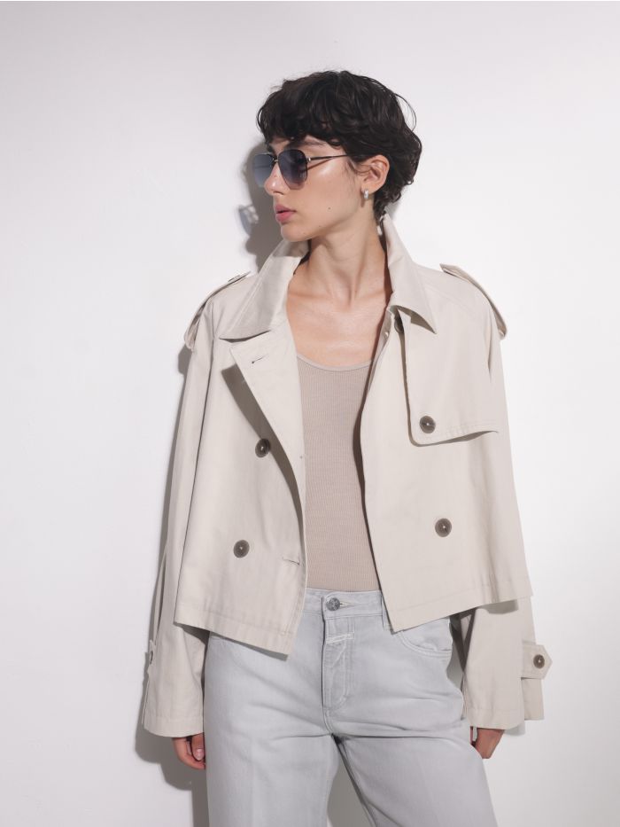 מעיל טרנץ’ חיתוך קרופ - בגדים