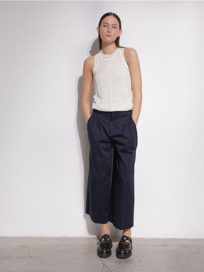 מכנסי קרופ רחבים - בגדים