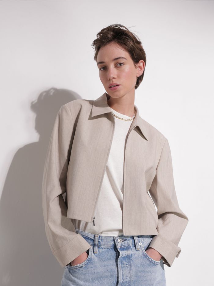 ג’קט מחויט חיתוך קרופ - בגדים