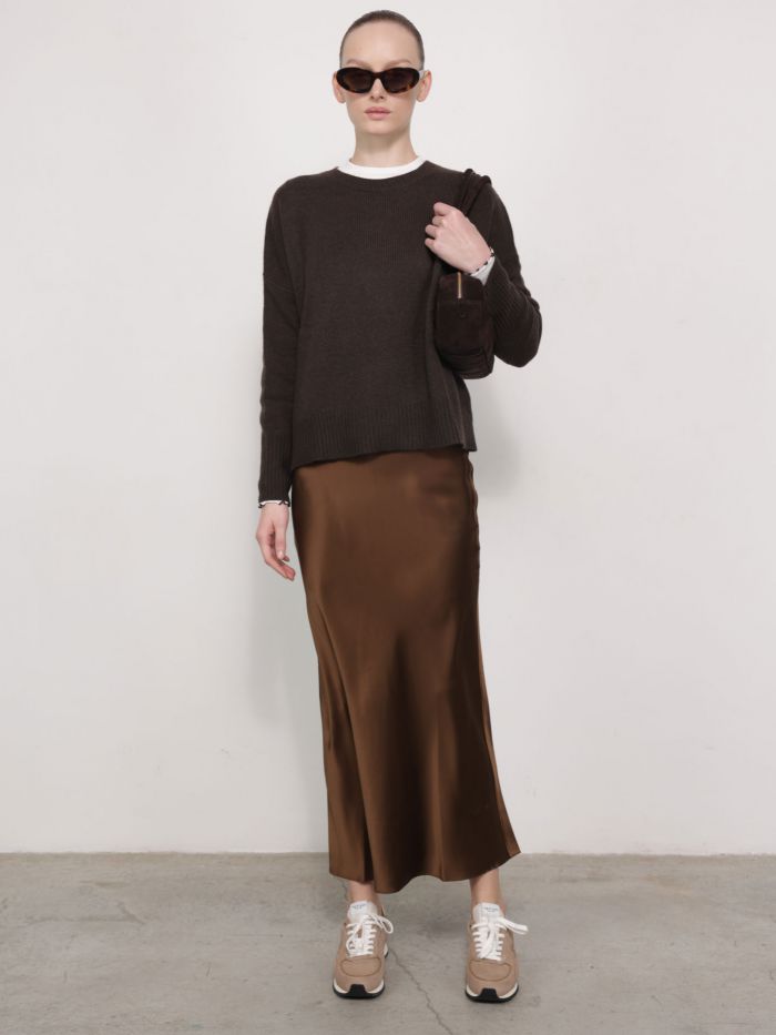 חצאית מקסי משי - בגדים