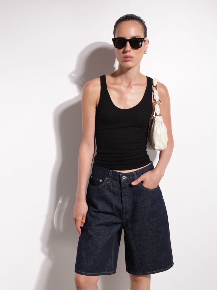 גופיית ריב-משי כתפיות רחבות - בגדים