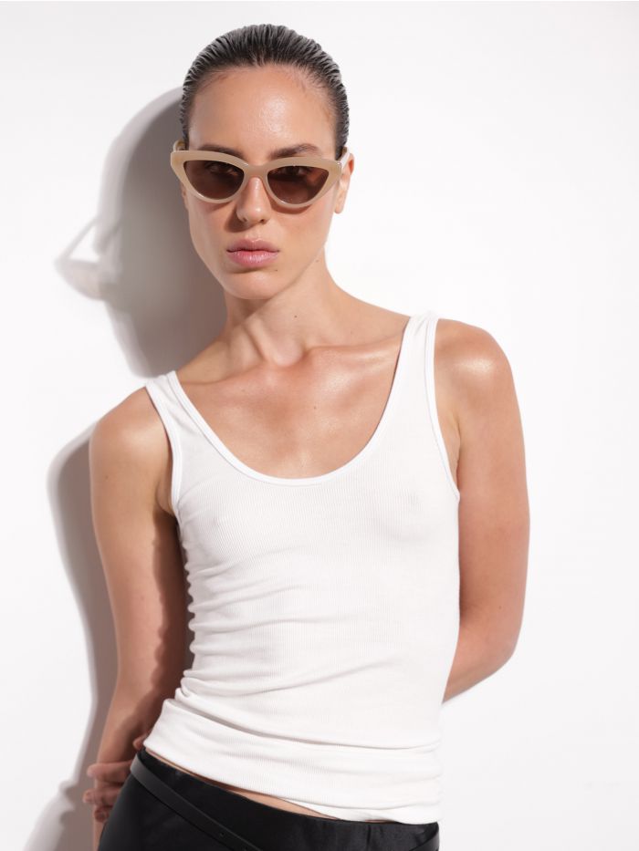 גופיית ריב-משי כתפיות רחבות - בגדים