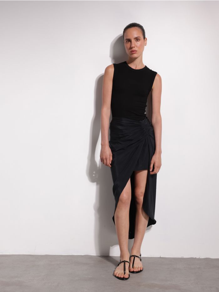 חצאית מידי עם שסע - בגדים