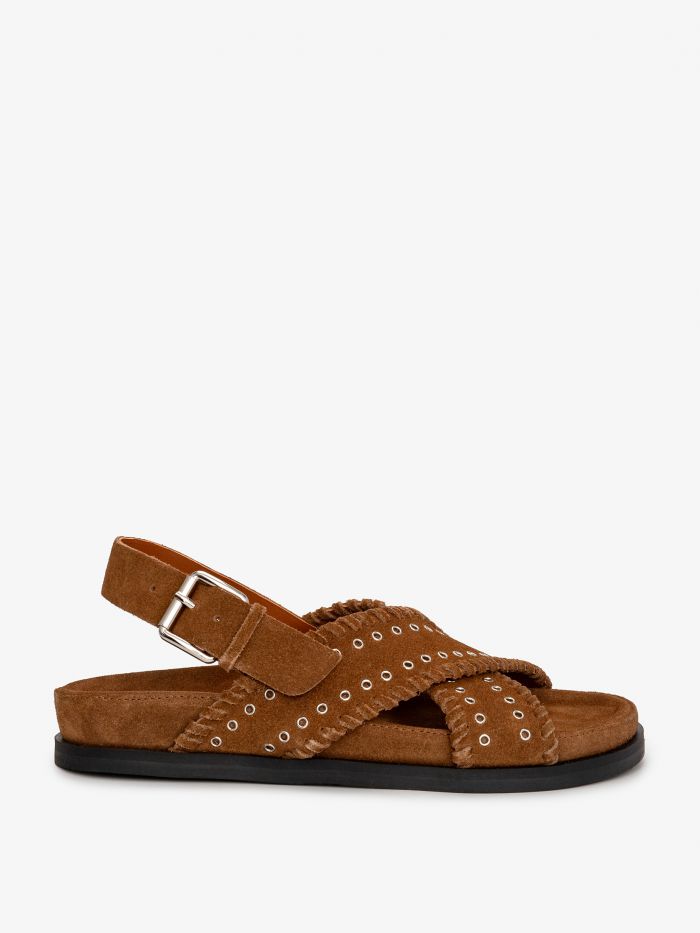 סנדלי עור זמש - נעליים