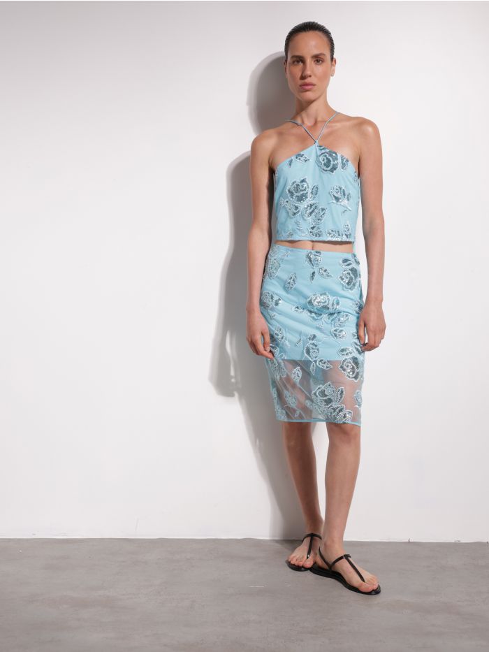 חצאית מידי פייטים - בגדים