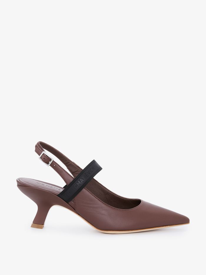 נעלי עקב עור נאפה - נעליים