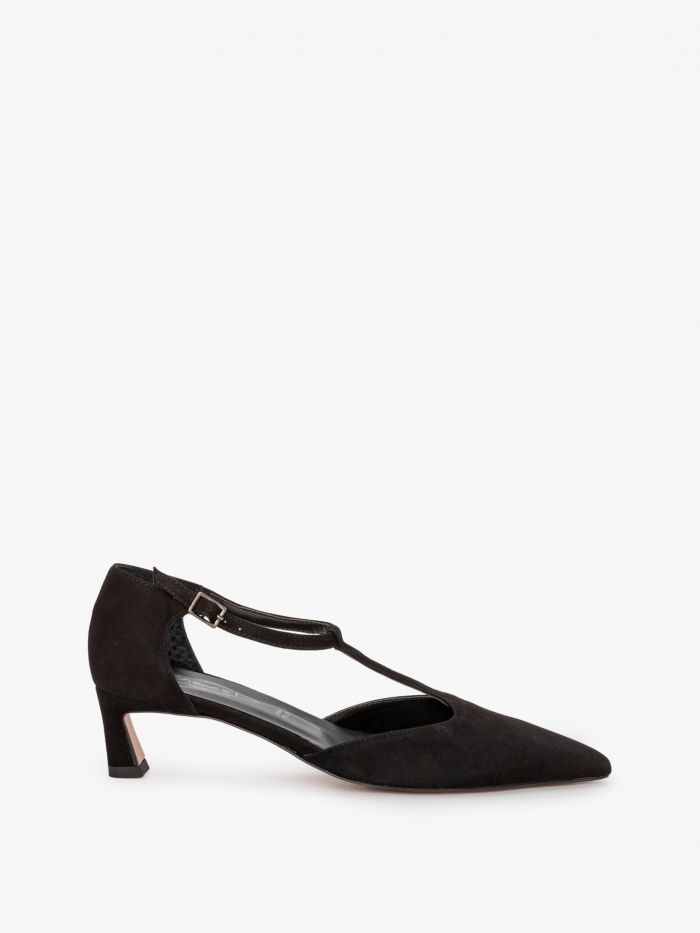 נעלי עקב מעור זמש - נעליים