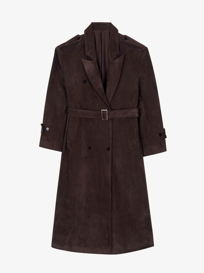 מעיל טרנץ’ דמוי זמש - בגדים