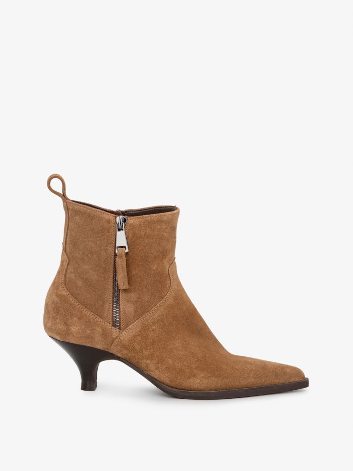 מגפוני עקב מעור זמש - נעליים