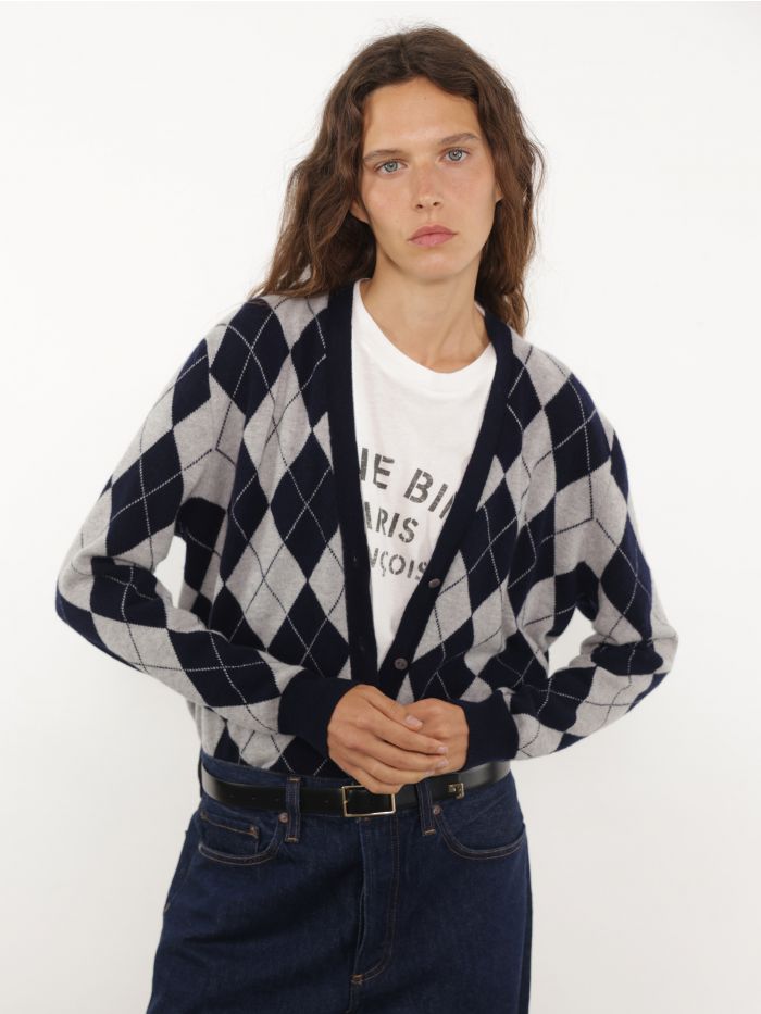 קרדיגן מעויינים מקשמיר - בגדים