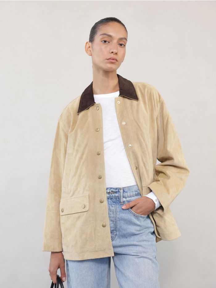 ג’קט זמש עם צווארון קורדרוי - בגדים