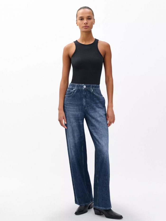 מכנסיים ארוכים דמוי ג’ינס - בגדים