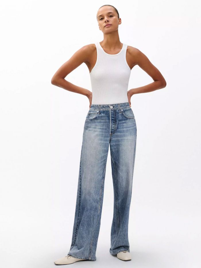 מכנסיים ארוכים דמוי ג’ינס - בגדים