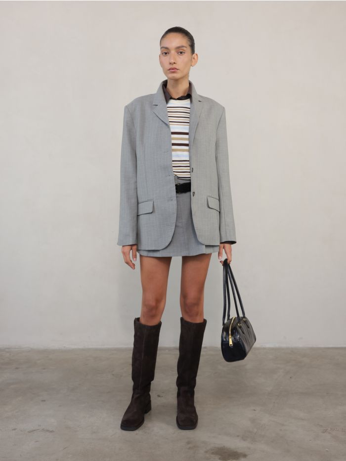 חצאית מיני משובצת - בגדים