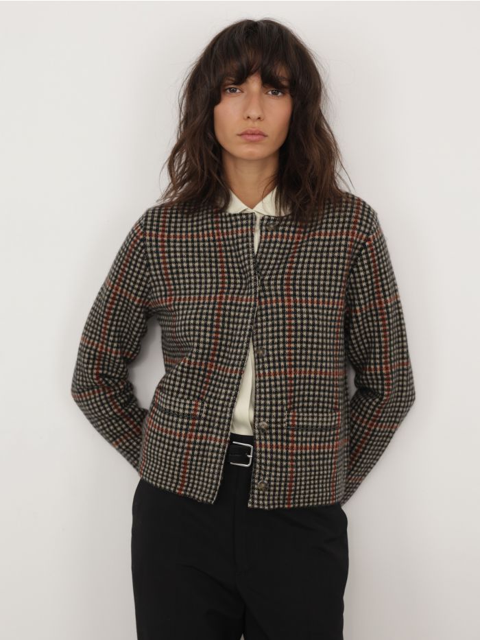 ג’קט קרופ משובץ - בגדים