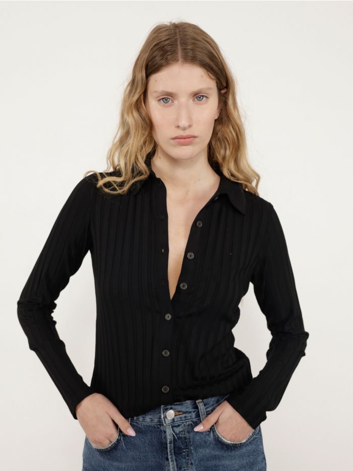 חולצת מכופתרת ריב - בגדים