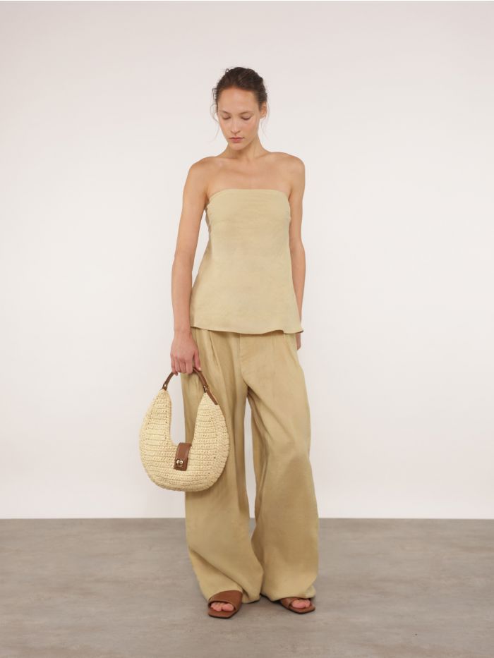 מכנסיים ארוכים מבד לינן - בגדים