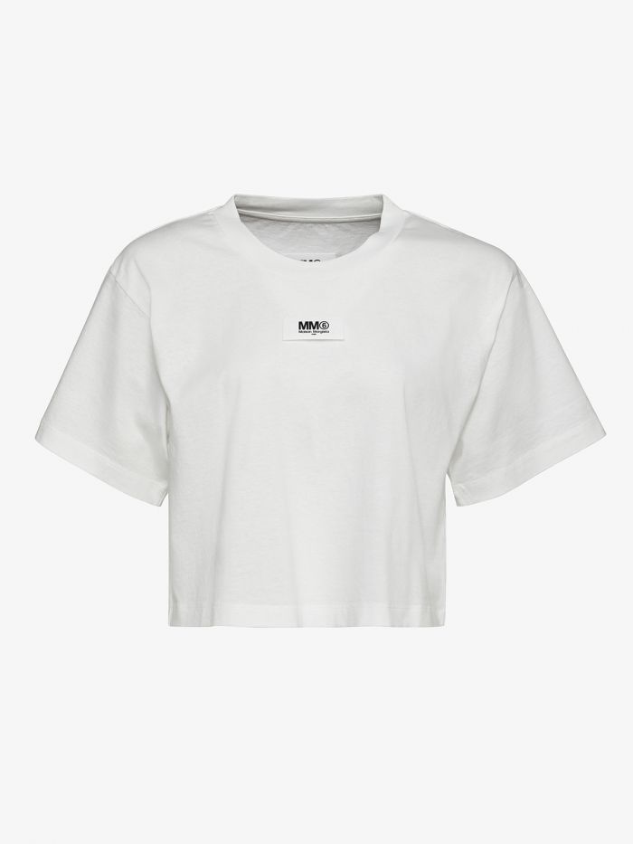חולצה קצרה עם לוגו המותג - בגדים