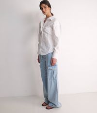 חולצת אוקספורד בשילוב טופ בנדו - בגדים