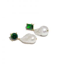 עגילי פנינה זרקון אמרלד - אביזרים