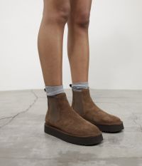 מגפוני זמש עם בטנה פרוותית - נעליים