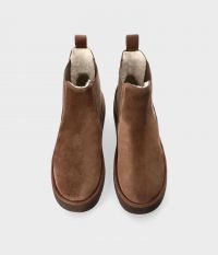 מגפוני זמש עם בטנה פרוותית - נעליים