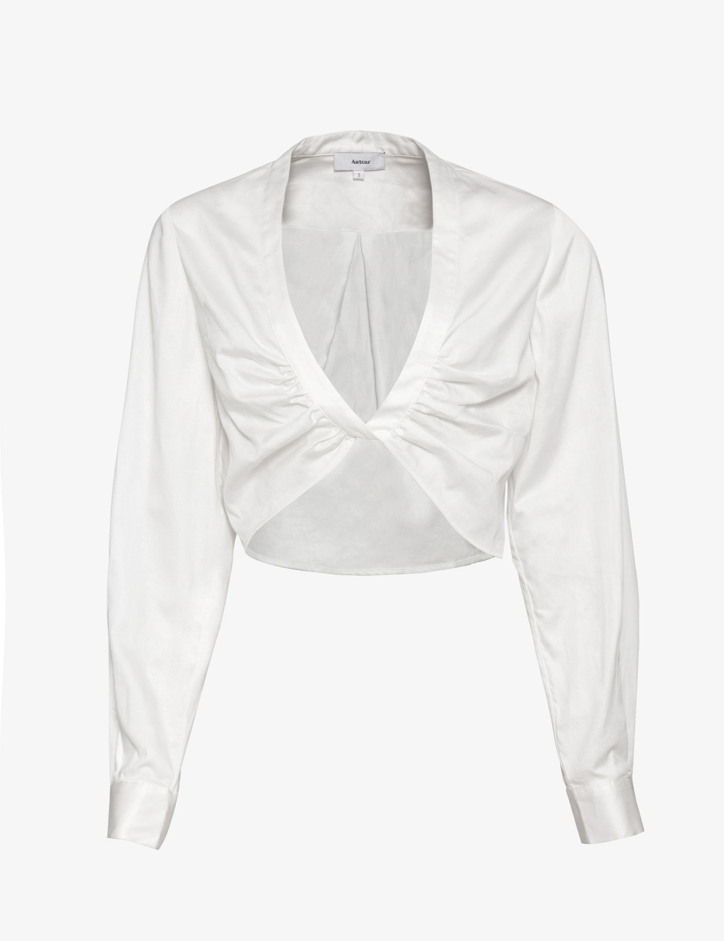 חולצת קרופ מחשוף וי אייברי - בגדים