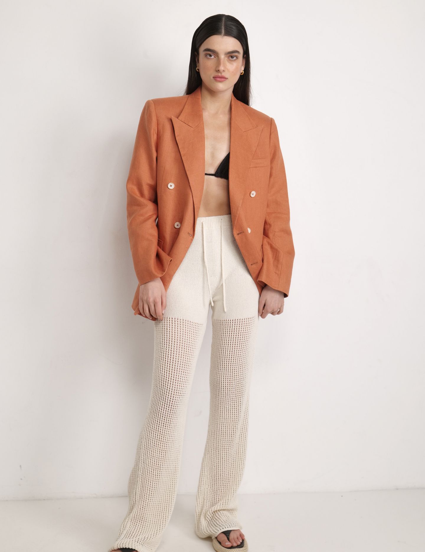 מכנסיים ארוכים סריגת קרושה - בגדים