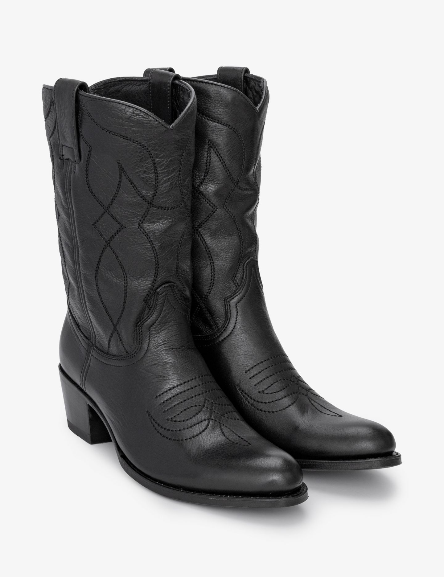 מגפי עור עיטור ספרדי - נעליים